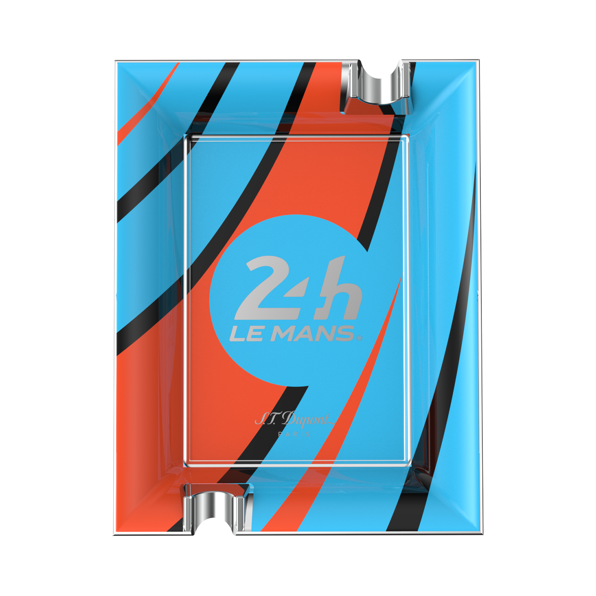 Пепельница 24h Le Mans 6489 Цвет Многоцветный Фарфор, отделка посеребрением и лаком | S.T. Dupont
