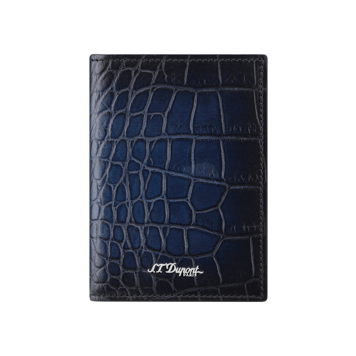 Бумажник Atelier 190378 Цвет Синий Патинированная кожа под крокодила, внутри гладкая кожа | S.T. Dupont