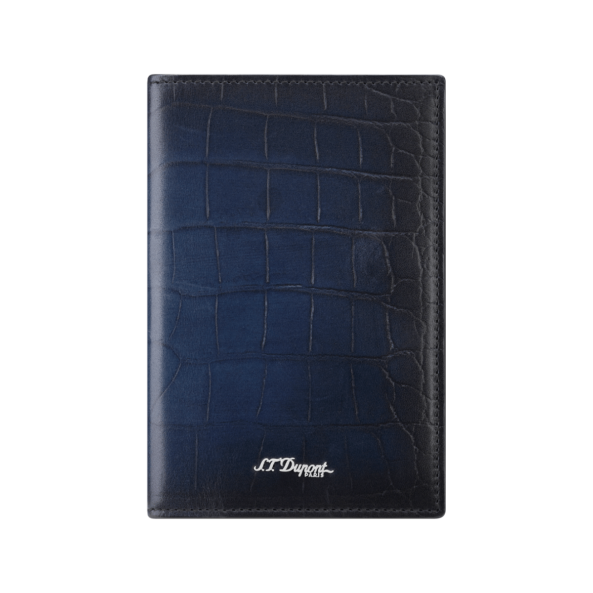 Обложка для паспорта Atelier 190379 Цвет Синий Патинированная кожа под крокодила, внутри гладкая кожа | S.T. Dupont
