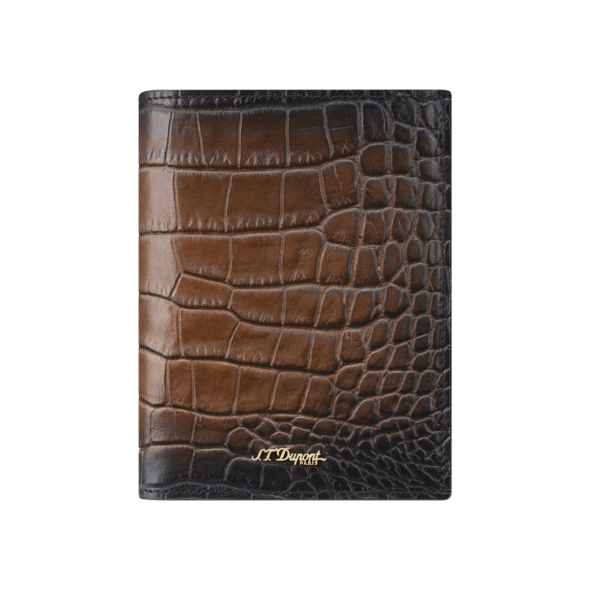 Бумажник Atelier 190473 Цвет Коричневый Патинированная кожа под крокодила, внутри гладкая кожа | S.T. Dupont