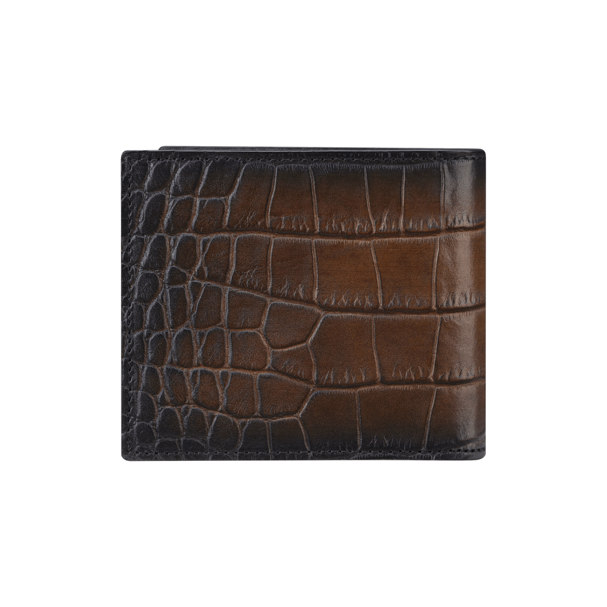 Бумажник Atelier 190477 Цвет Коричневый Патинированная кожа под крокодила, внутри гладкая кожа | S.T. Dupont