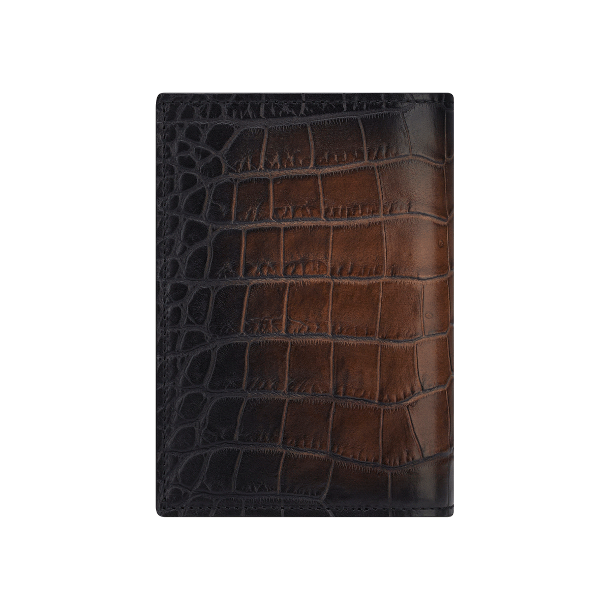 Обложка для паспорта Atelier 190479 Цвет Коричневый Патинированная кожа под крокодила, внутри гладкая кожа | S.T. Dupont