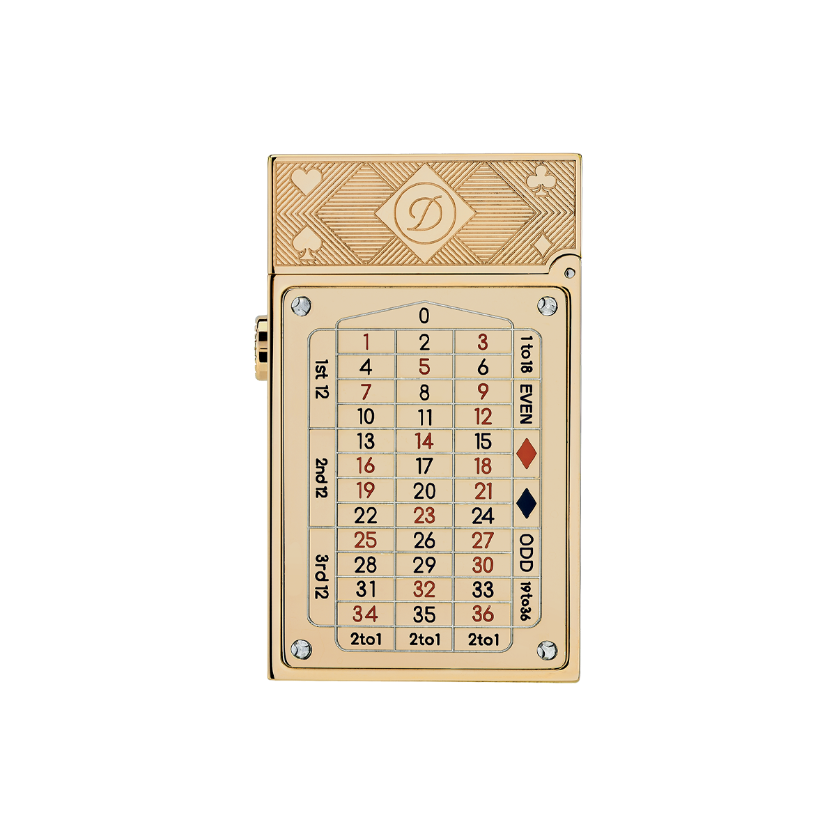 Зажигалка Casino Complication 16358 Цвет Золотистый Отделка позолотой, сапфировое стекло, натуральный лак | S.T. Dupont